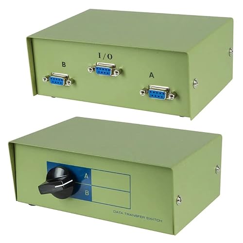 CablesOnline 2-Way A/B DB9 Female Manual Data Switch Box, Metal (SB-022)