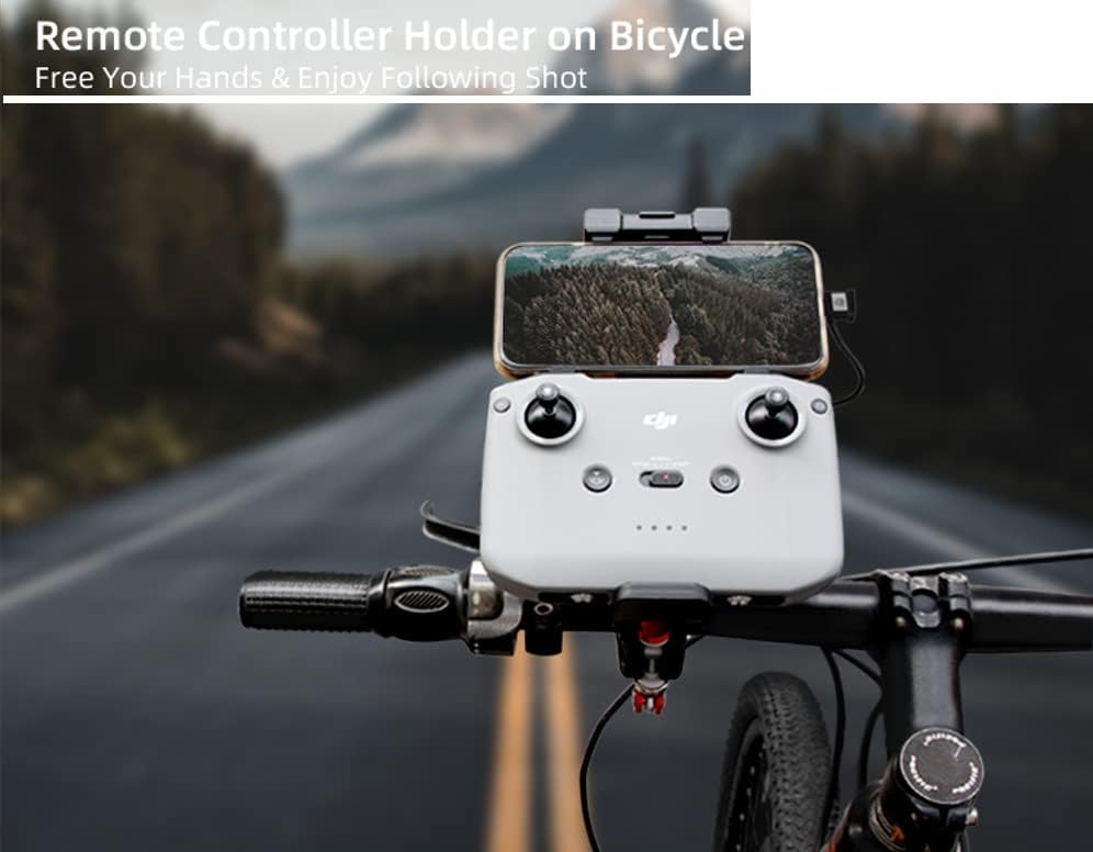 BTG DJI RC N1 N2 N3 Remote Control Holder on Bicycle Bike Mount of DJI Flip/NEO/Air 3 3S 2S/Mavic 3/ Mini 4 3 Pro Compatible with Action 4 3 Insta360