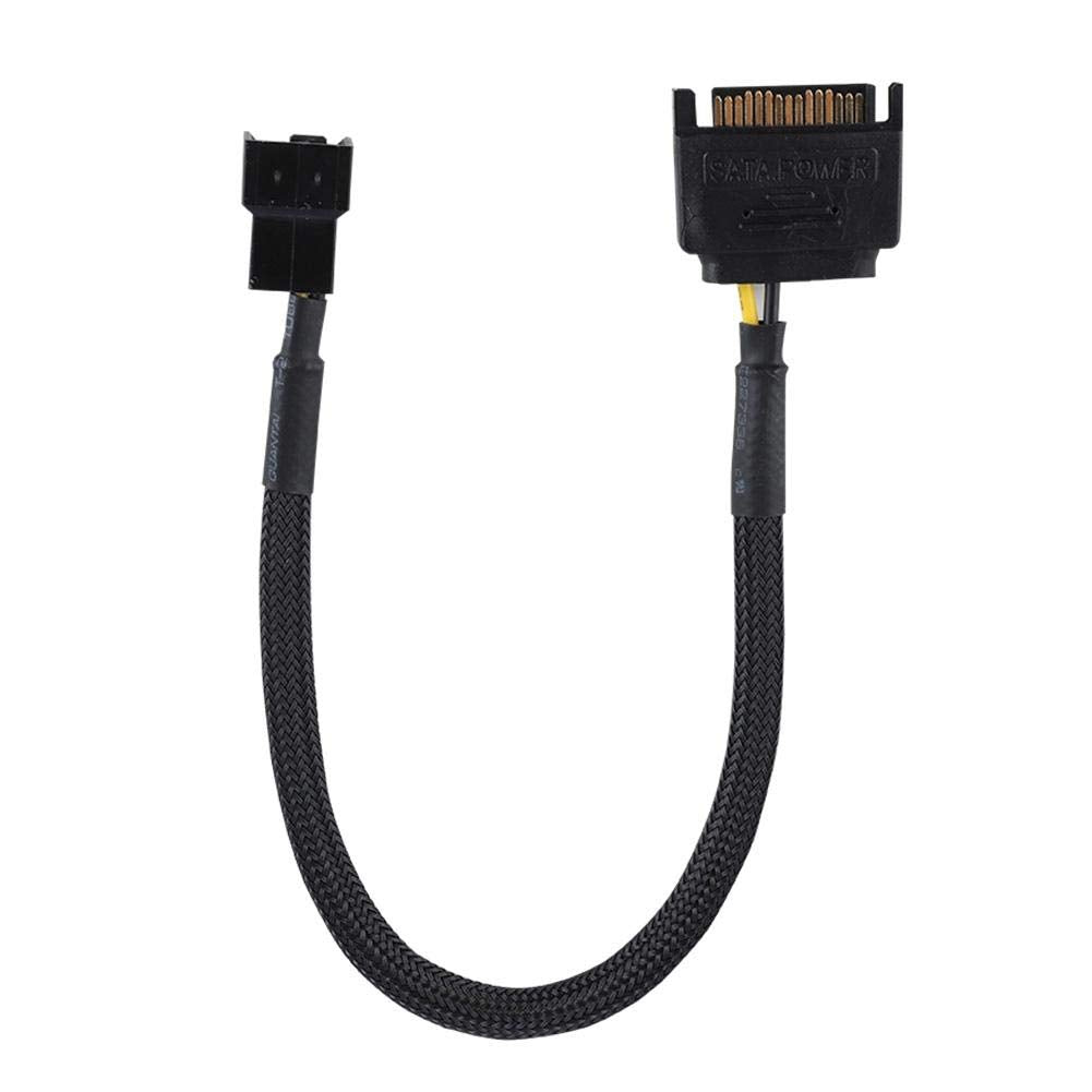 Zopsc Cooling Fan Adapter Cable 15Pin to 4Pin Converter 22AWG Cable SATA Support Power Your Fan with SATA 15Pin Connectors, 5PCS Per Set