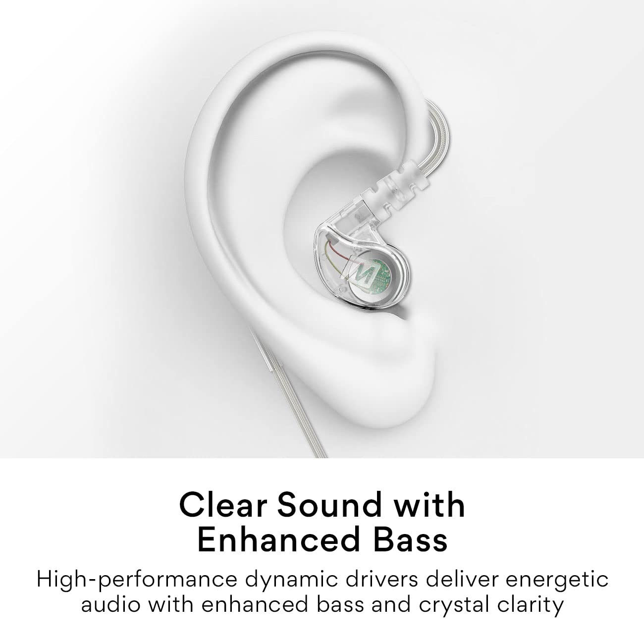 MEE Audio M6 Sport Wired Earbuds, in Ear Headphones, 3-Button Remote, Sweatproof Earphones for Running/Gym/Workouts with Memory Wire Earhooks, Headset