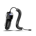 Car Charger for iPhone, 3.6A/18W Built-in 4.9ft Spiral Lightning Coiled Cable, 12-24V Fast Charging Cigarette Lighter Plug Adapter for iPhone 14 13 12