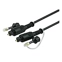 GE Home Electrical GE Digital Toslink Cable, Fiber Optic, 6 Foot Cable, Male to Male, for Home Theater, Sound Bar, TV, PS4, Xbox, PlayStation, 29465