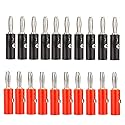 Audio Speaker Cable Connector,20 Pcs 4mm Audio Speaker Wire Cable Screw Banana Plug Connector Black&Red