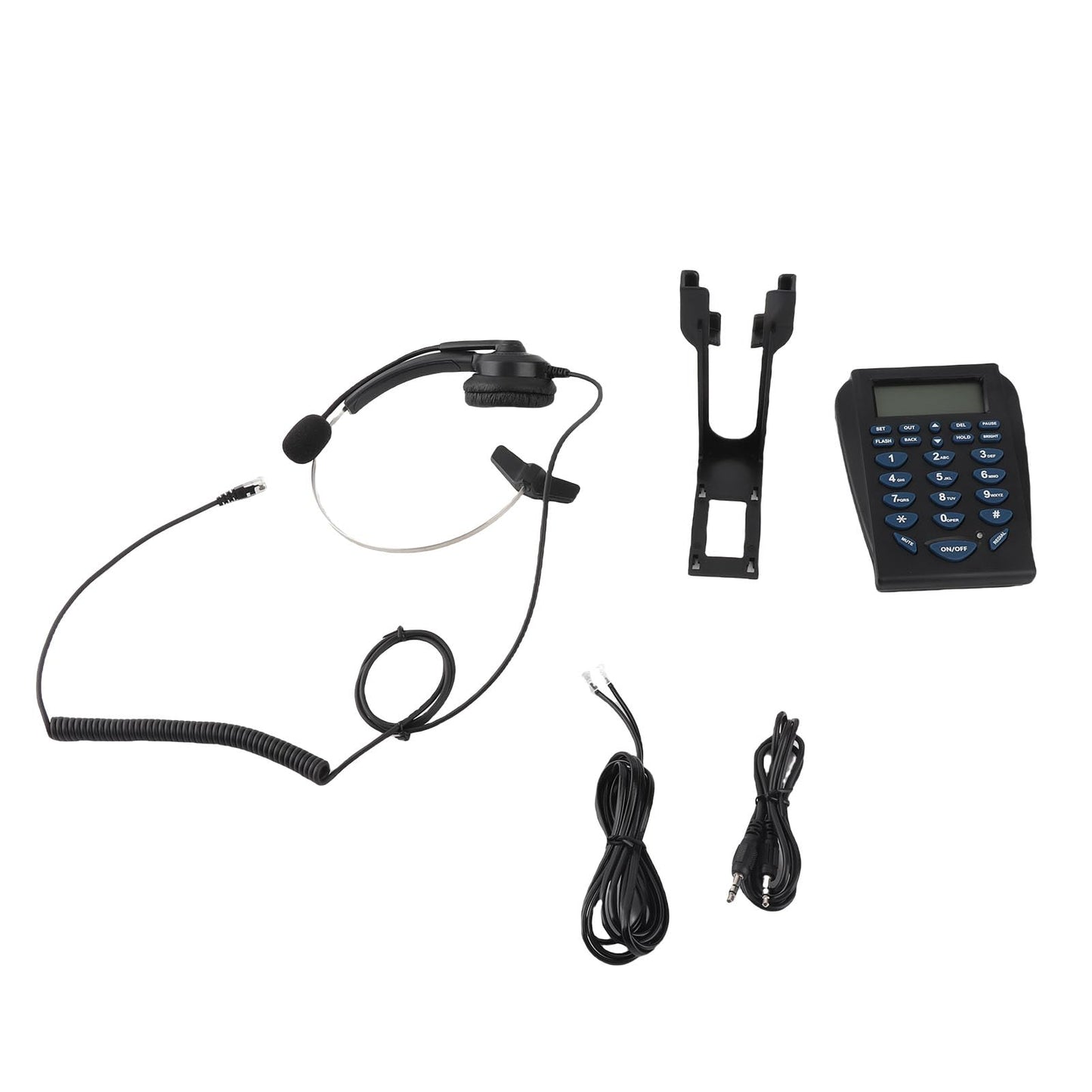 Multifunctional Call Center Telephone, Call Center Corded Telephone with Mute&REDIAL - Call Center Corded Headset Telephone for Business Office