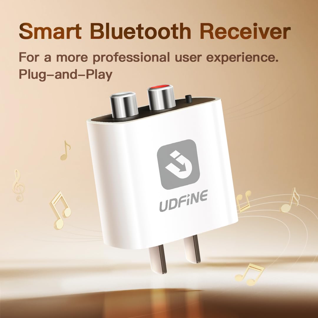 Smart Bluetooth 6.0 to AUX/RCA Adapter & Receiver for Home Stereo, Wireless Bluetooth Adapter for Stereo Receiver, Plug & Play, Sound, Upgrade Old