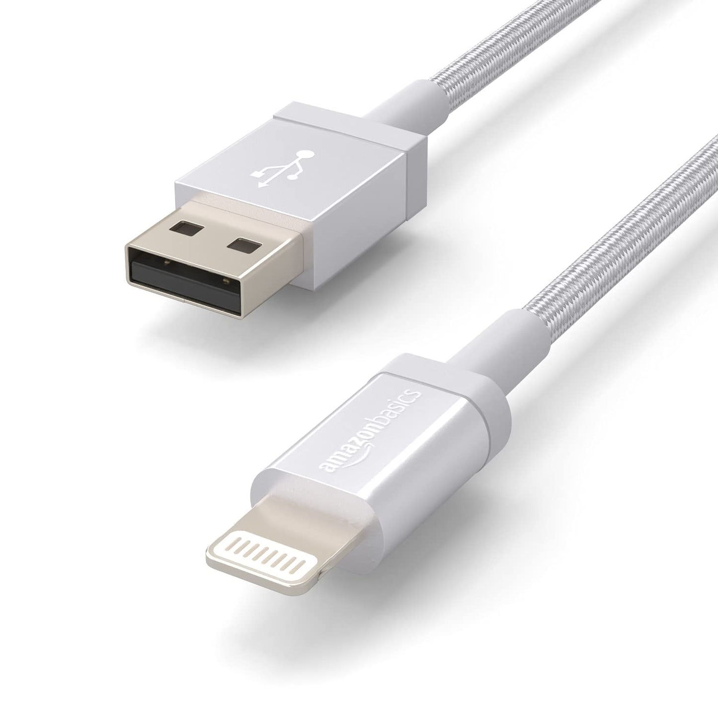 Amazon Basics USB-A to Lightning Charger Cable, Nylon Braided Cord, MFi Certified Charger for Apple iPhone 14 13 12 11 X Xs Pro, Pro Max, Plus, iPad…