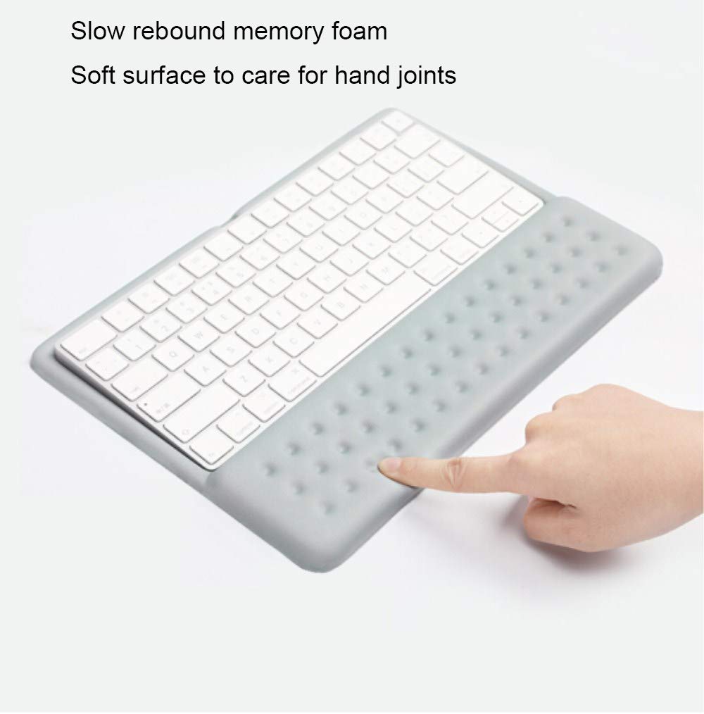 Buwico 2 in 1 Keyboard Wrist Rest Pad Wrist Support Keyboard Mat Wrist Rest Mouse Pad for Apple Magic Keyboard 2 (Gray)