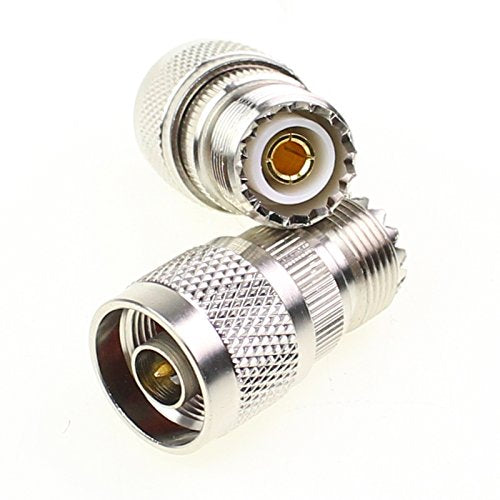 exgoofit N Male to UHF Female Pack 3pcs RF Antenna Coaxial Coax Adapter SO-239 Jack Coax Adapter SO239 Connector