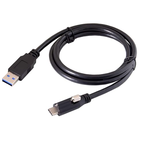 cablecc USB 3.1 Type-C Locking Connector to Standard USB3.0 Data Cable 1.2m with Panel Mount Screw