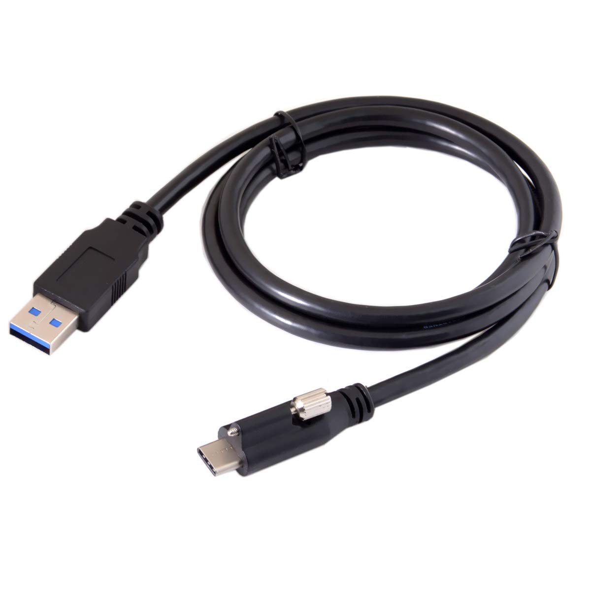 cablecc USB 3.1 Type-C Locking Connector to Standard USB3.0 Data Cable 1.2m with Panel Mount Screw