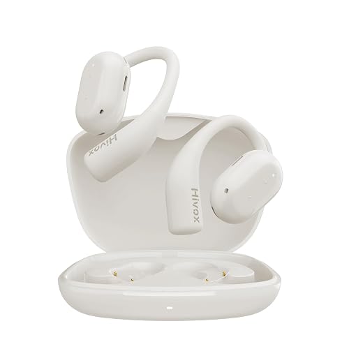 Hivox Open Ear Earbuds,Wireless Headphones with Earhooks,Earphones Wireless Bluetooth Air Conduction,Ultra-Comfort,Clear Calls,30H Playtime,IP54