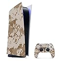 MightySkins Gaming Skin for PS5 / PlayStation 5 Digital Edition Bundle - Desert Camo | Protective Viny wrap | Easy to Apply and Change Styles | Made