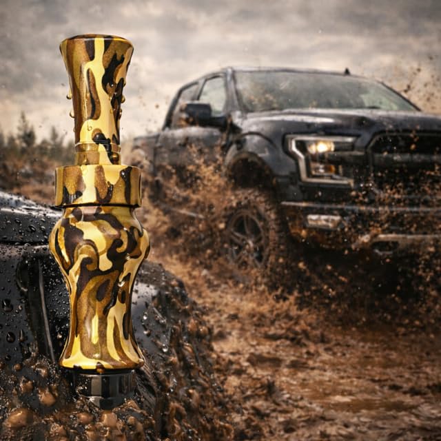 Duck Call Truck Antenna, Short 5.5 Inch Heavy Duty Anodized Aluminum Radio Antenna, Universal Kit Fits Most Trucks Including F150, F250, Clear Signal