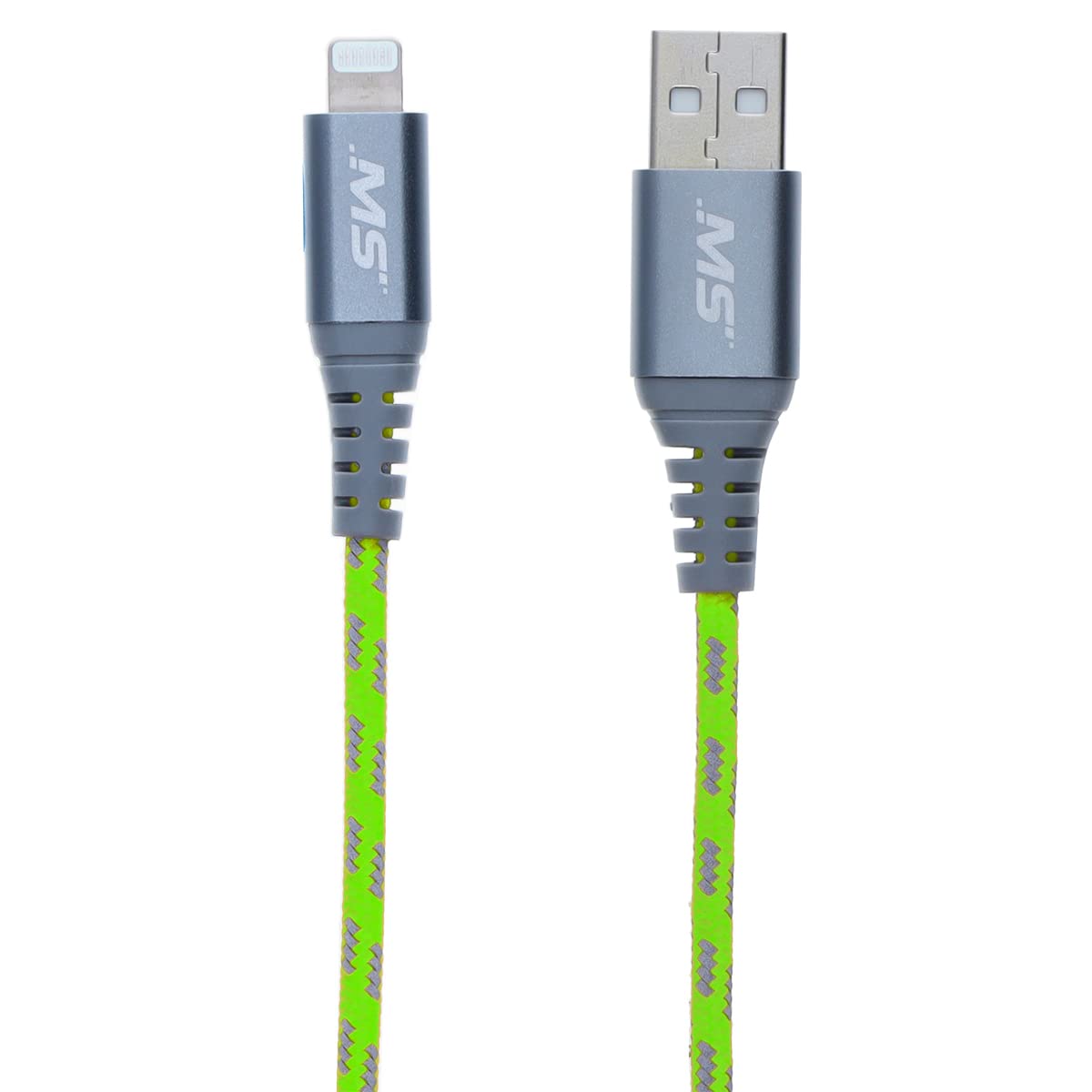 MobileSpec MBSHV0422 Hi-Visibility 4 Foot Lightning(R) to USB-A Cable - Yellow