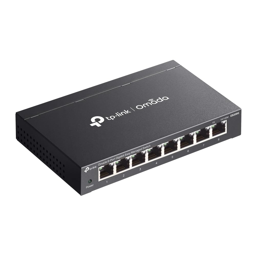 TP-Link Omada 8 Port Gigabit Easy Managed, Switch, VLAN, Auto Loop Prevention, IGMP Snooping, Fanless, Managed by Omada, Durable Metal w/ Shielded
