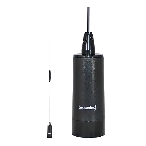 Browning® Amateur Dual-Band 144 to 148 MHz/430 to 450 MHz Pretuned NMO Antenna (Black/Chrome)