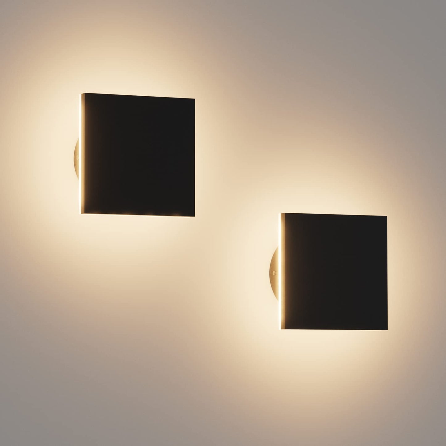 Aoceley 2 Packs LED Wall Light Outdoor Indoor Modern Wall Sconce Mini Wall Sconce Black Modern Outdoor Wall Lights Aluminum Porch Lights Outside Wall