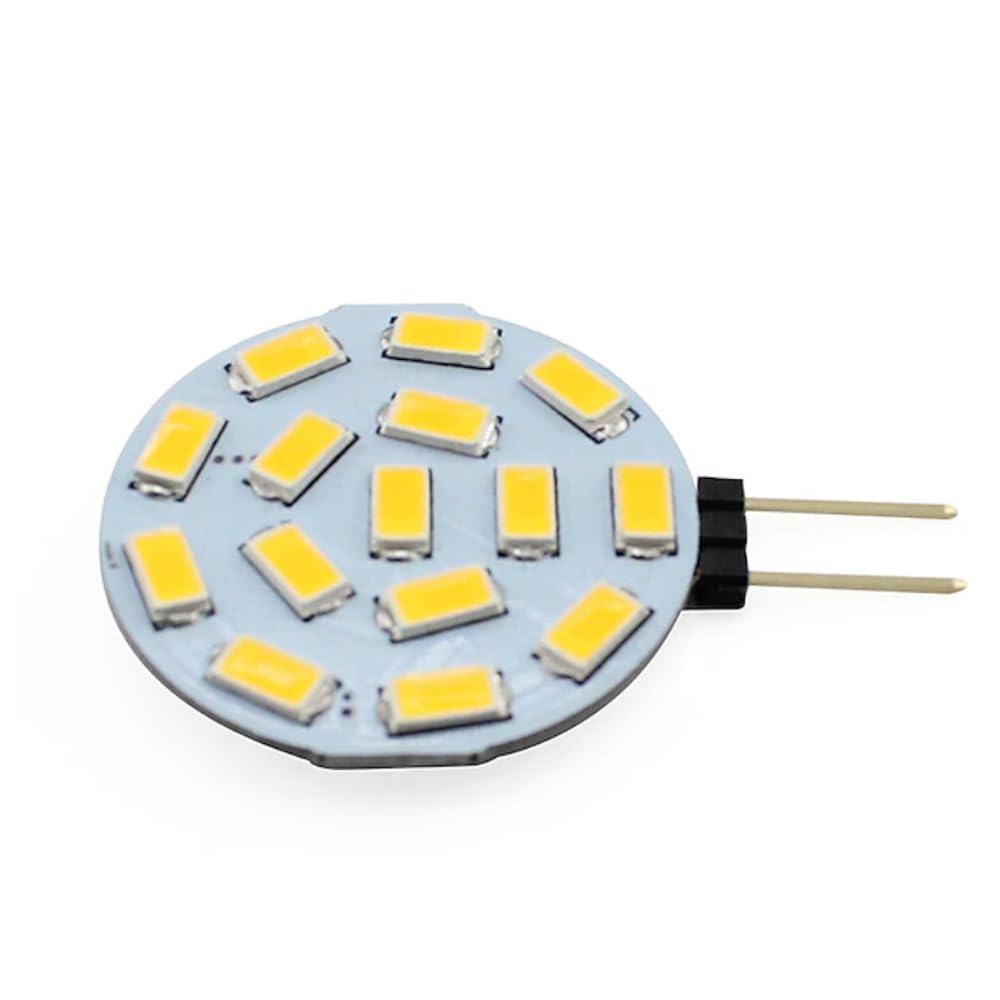 songcan G4 LED Bulb,White/Red/Blue/Green Colour Bi-Pin LED disc, JC Side pin, 12V-24V AC/DC Low Volts, CRI> 85, 350 Lumens, Pack 10 (Green)