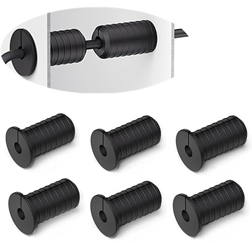 6 Pcs 3/4 inch Silicone Starlink Wall Grommets for Internet, Waterproof Wall Bushing for Organizing Protecting Cords, Black with Thread
