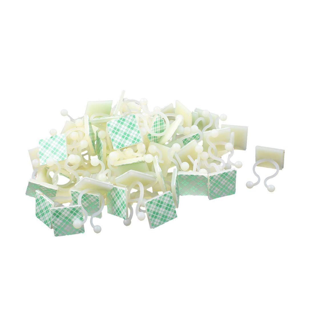 50 Pcs White Nylon Self-Adhesive Twist Locks Holder Cable Tie Clips