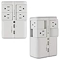 ECHOGEAR USB Wall Charger Surge Protector with 4 Pivoting AC Outlets & 2 USB Ports - Packs 1080 Joules of Surge Protection & Installs On Existing