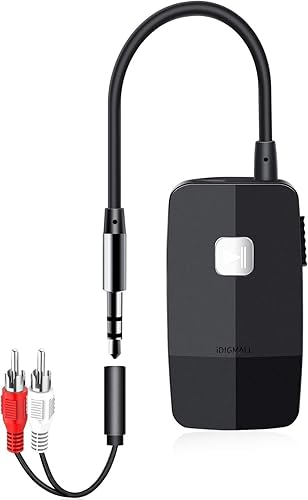 iDIGMALL Advanced Bluetooth 5.4 Receiver for Home Stereo, Wireless Audio Adapter for Wired Speaker Car Stereo Music Streaming with 3.5mm RCA Jack, 20