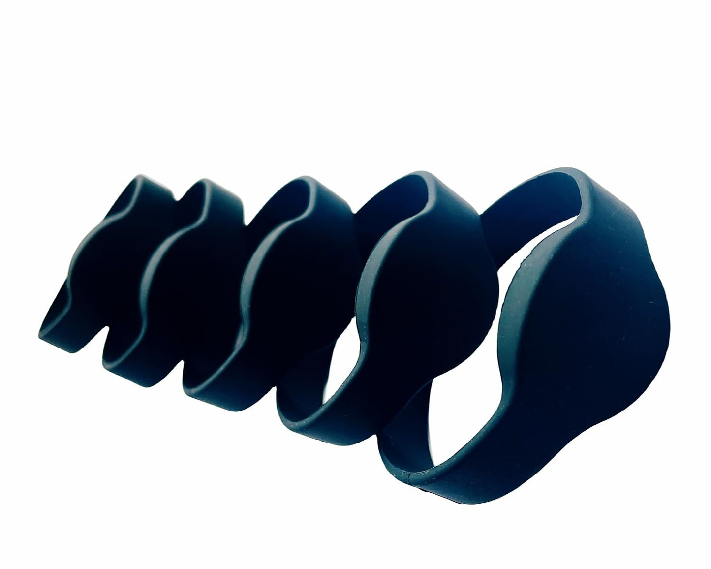 YARONGTECH RFID Rewritable T5577 125khz Writable Silicone Wristband Black Adult Size (Pack of 5)