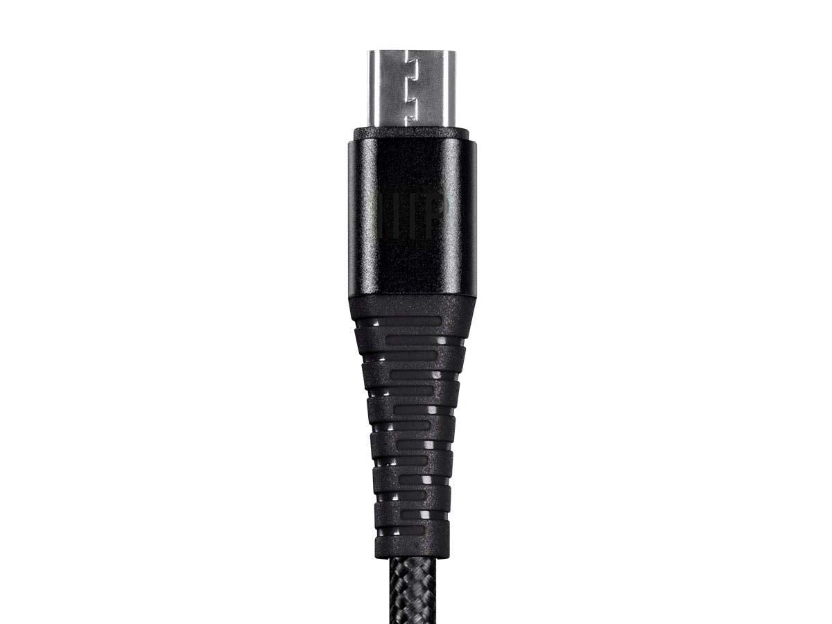 Monoprice USB 2.0 Micro B to Type A Charge & Sync Cable - 3 Feet - Black | Nylon-Braid, Durable, Kevlar-Reinforced - AtlasFlex Series