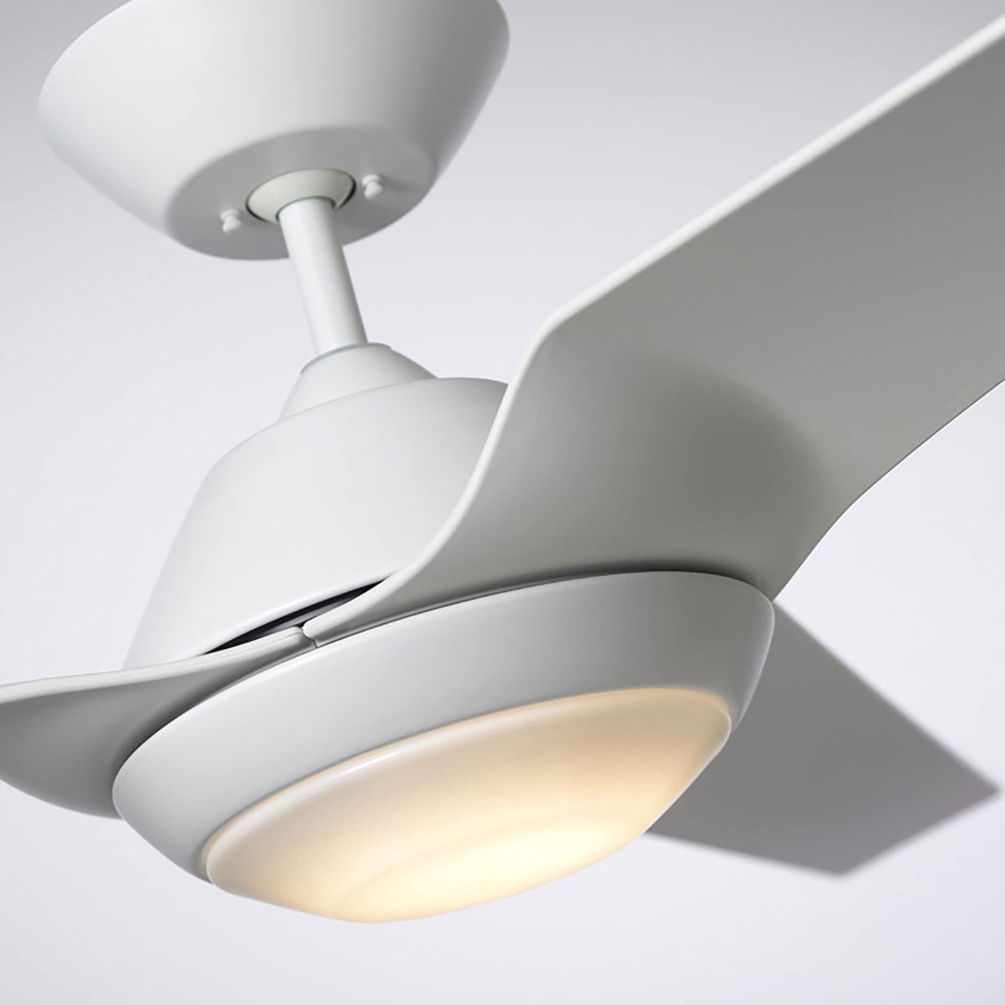 Noble Home 60 Inch Large Ceiling Fan with Light and Wall Control | Dimmable LED Fixture with 6 Speed DC Motor | Modern 3 Blade Propeller Design |