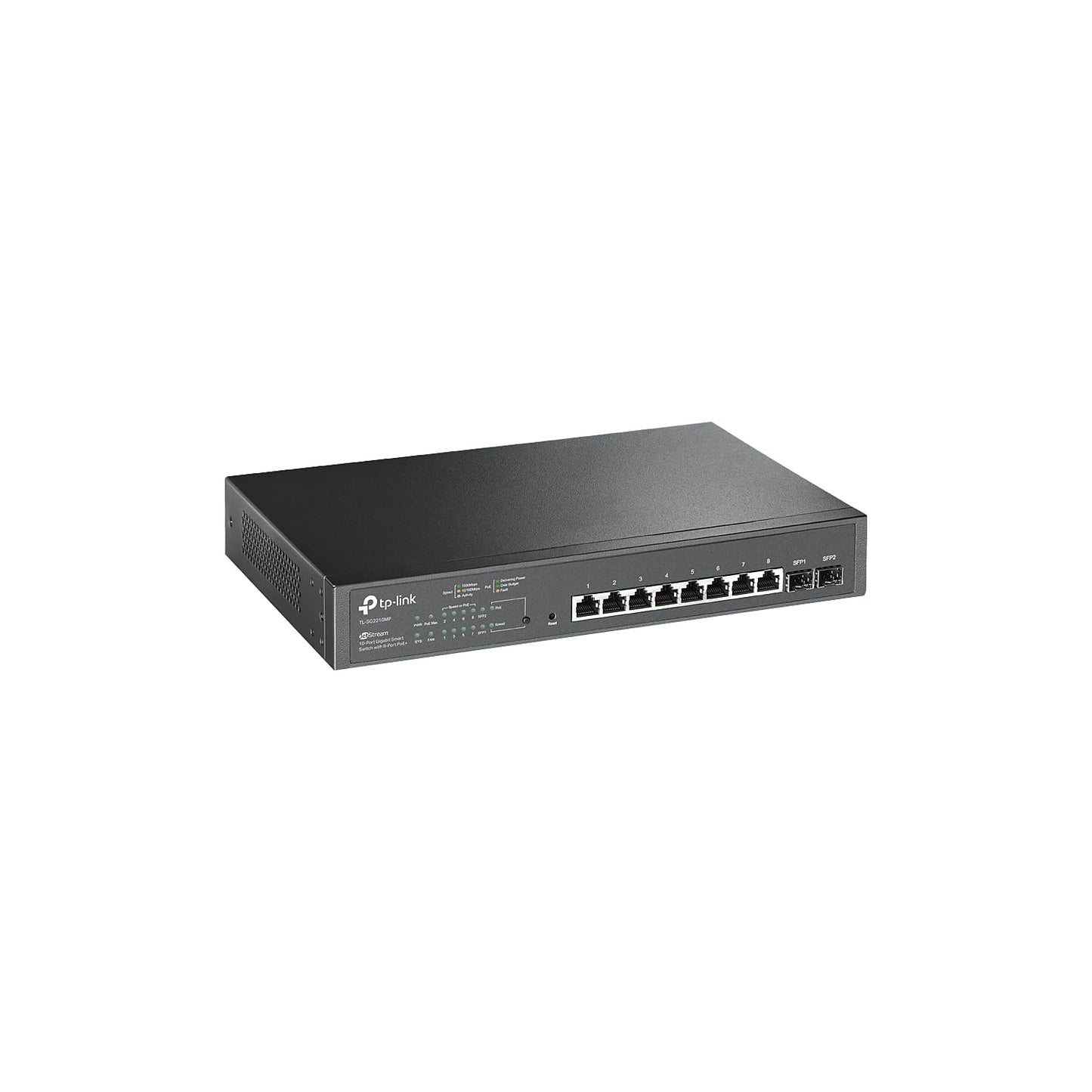 TP-Link TL-SG2210MP | Jetstream 10 Port Gigabit Smart Managed PoE switch | 8 PoE+ Ports @ 150W, 2 SFP Slots | Omada SDN Integrated | PoE Recovery |