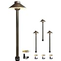COLOER Brass Low Voltage Pathway Lights Wired 4-Pack with 3W LED G4 Bulb,12V Waterproof China Hat Outdoor Path Lighting for Yard, Patio, Landscape