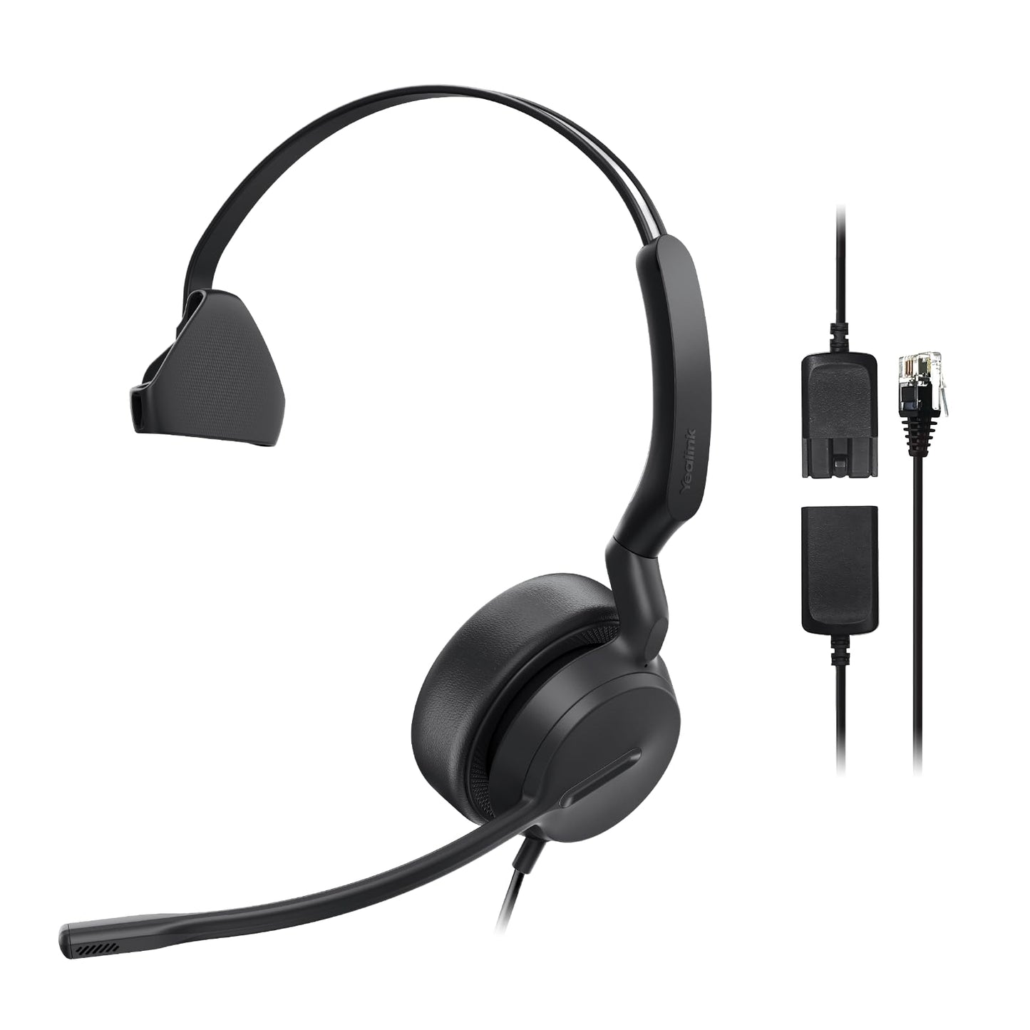 Yealink Phone Headsets for Office Phones YHS36 E2 QD to RJ9 Wired Headset Compatible with Poly Snom Phones Desk Landline VoIP Headset with Microphone