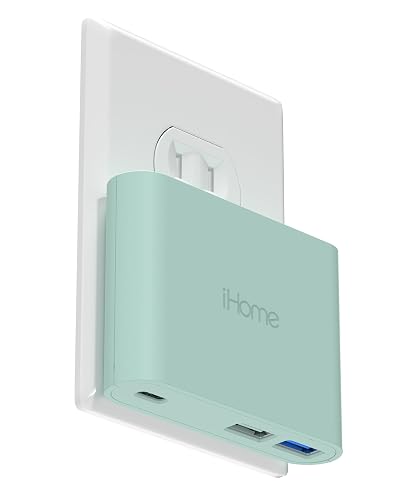 iHome 32W AC Pro Multi Port USB Wall Charger Block - Charging Station for Multiple Devices with 3 Ports (1 USB-C, 2 USB-A) - Fast Charging, Universal