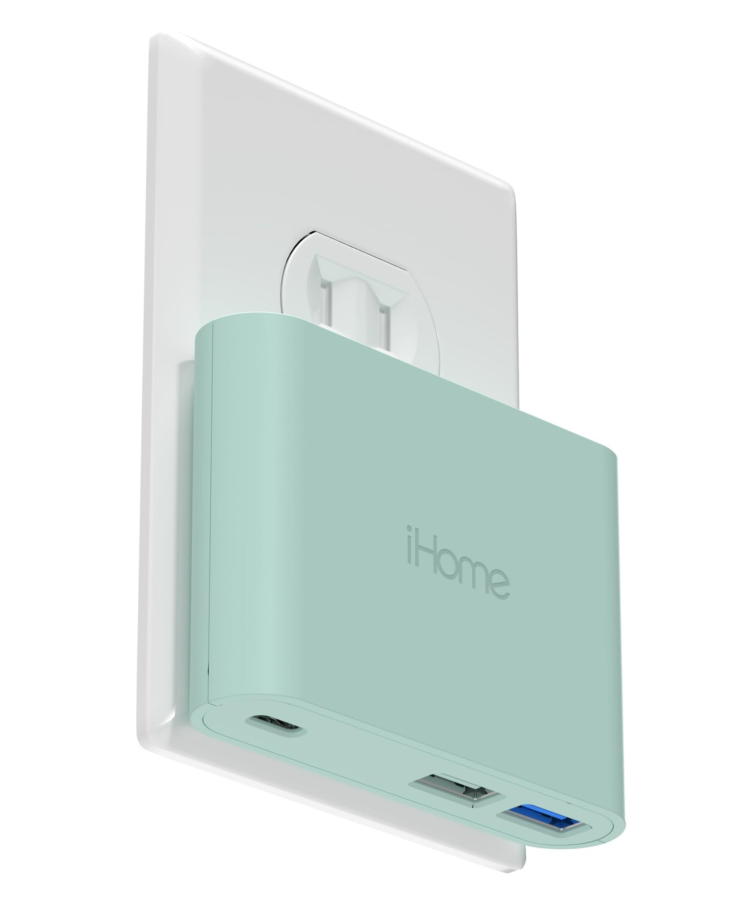 iHome 32W AC Pro Multi Port USB Wall Charger Block - Charging Station for Multiple Devices with 3 Ports (1 USB-C, 2 USB-A) - Fast Charging, Universal