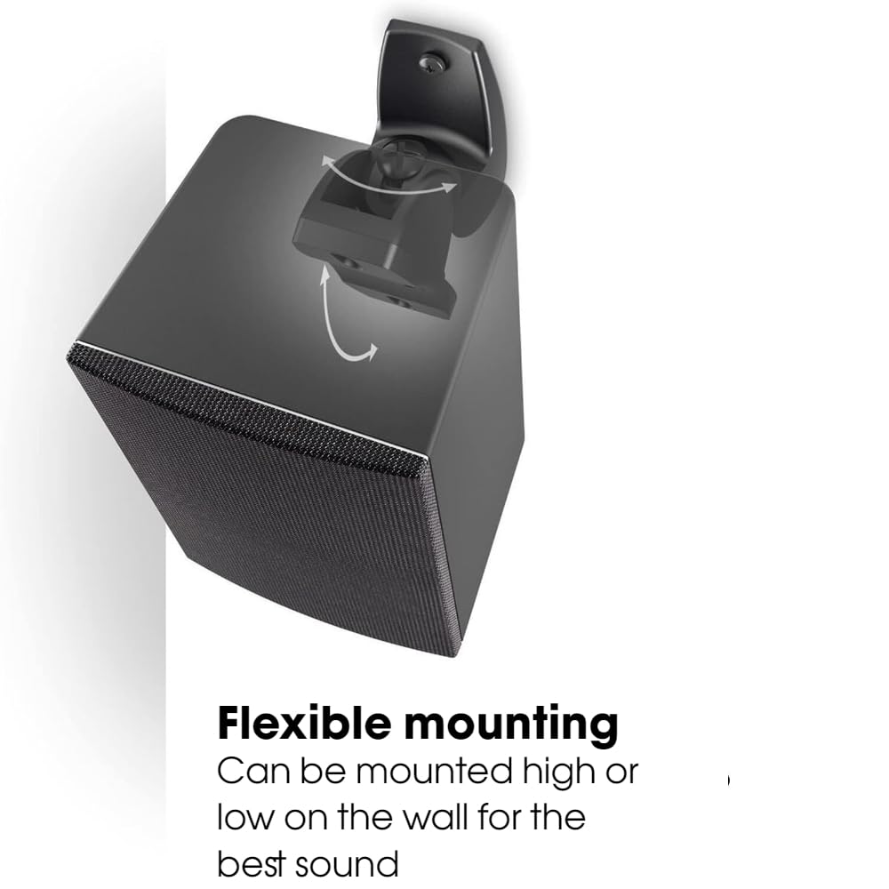 Vogel's VLB 500 Universal Speaker Wall Mount Set Swivels up to 180º (Left/Right) Can be Tilted up to 20º Pre-Assembled Max. 11 lbs (5 kg) Black 2