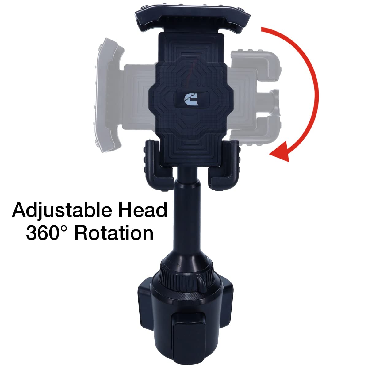 Cummins Cup Phone Holder for Car or Truck CMNCHPH - Adjustable Phone Mount for Cell Phone Car Phone Holder - Black