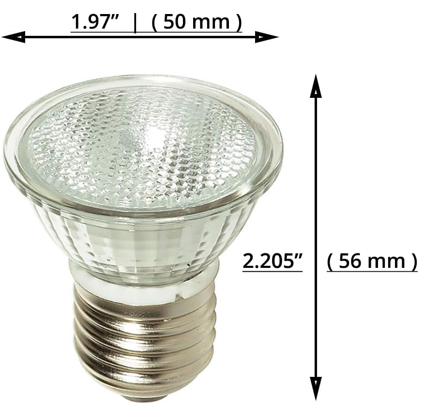 Shemoi Halogen Flood Cabinet Light Bulb - 6Pack, HR16, 25 Watt HR16 120V 25W E27/E26 Base (aka MR-16bulb E26 Base) with Flood Cover, Track Light Bulb