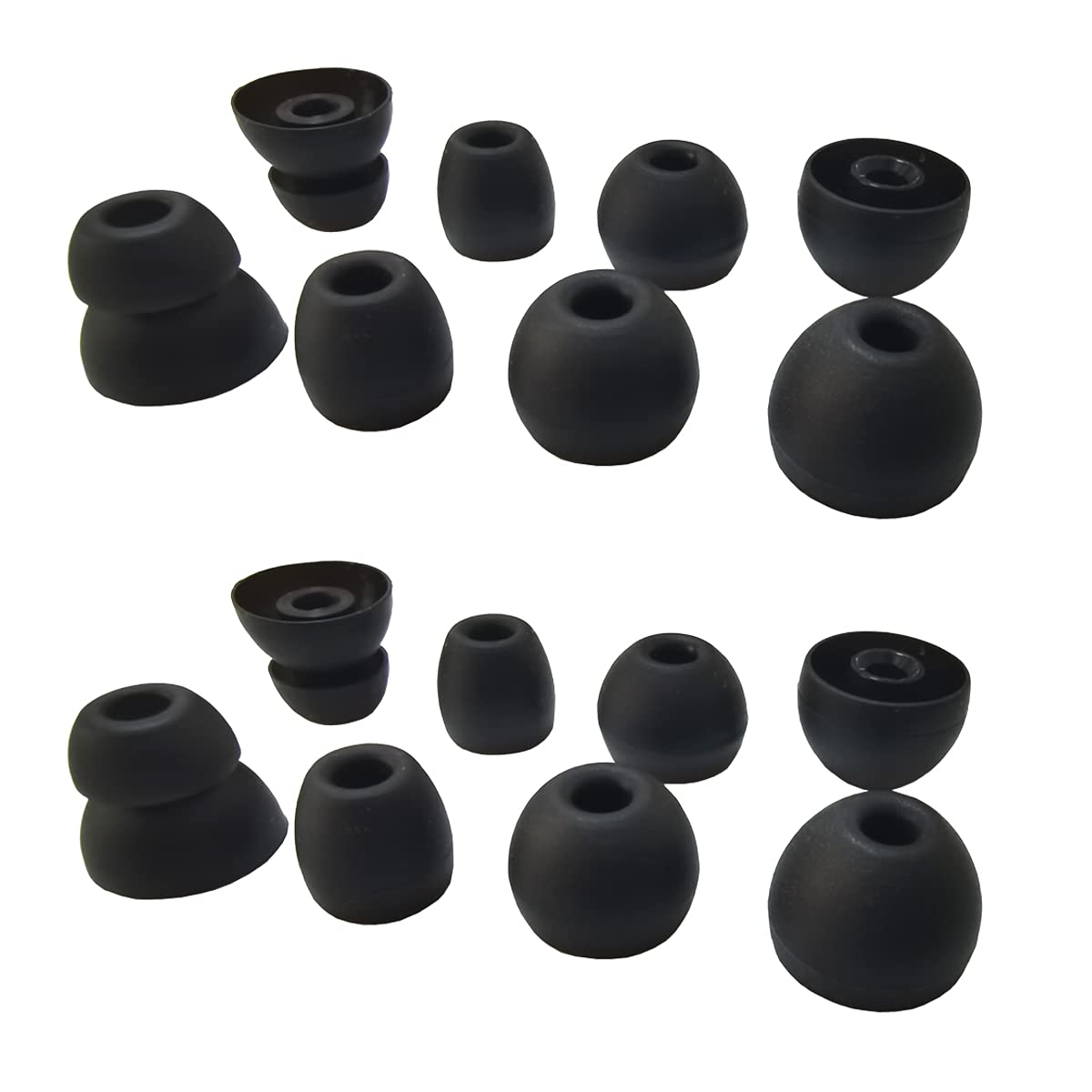 Luckvan Silicone Earbuds Tips for Powerbeats Pro & 2/3 Replacement Eartips 8 Pairs L/M/S Double Flange Rubber Ear Tips
