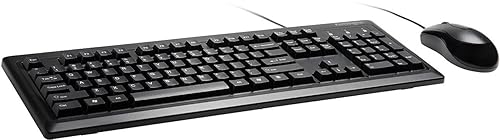 Kensington Mouse-in-a-Box and Keyboard Wired USB Desktop Set (K72436AM), Black