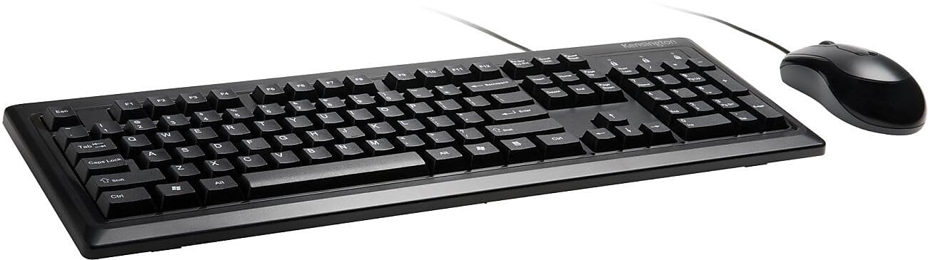 Kensington Mouse-in-a-Box and Keyboard Wired USB Desktop Set (K72436AM), Black