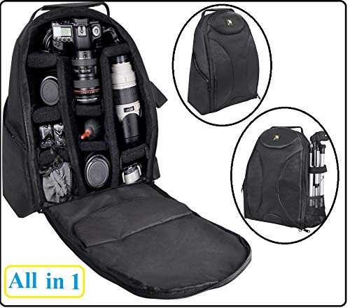 Deluxe Photo/Video Backpack Camera Bag Case for Canon EOS Rebel 77D T7i SL2