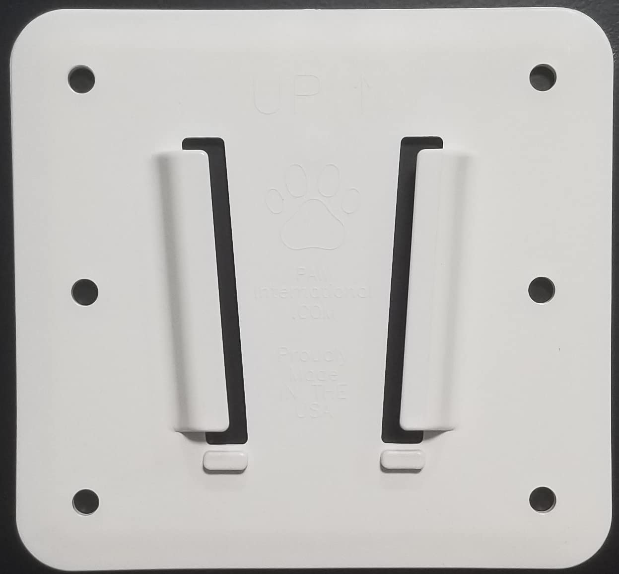 PAW International Polymer (Plastic) RV TV Bracket System; WHITE 2 pc Set: 1-TV Bracket (VESA 100x100mm), 1-Wall Mount | see video How to Measure your