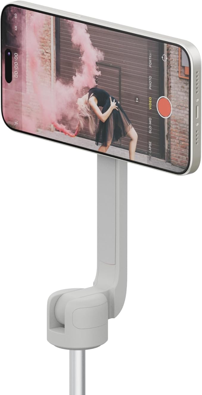 ShiftCam SnapStand Max - Magnetic Selfie Stick & Tripod - Compact, Foldable & Extendable with Tilt Head and Magnetic Bluetooth Remote (Stone