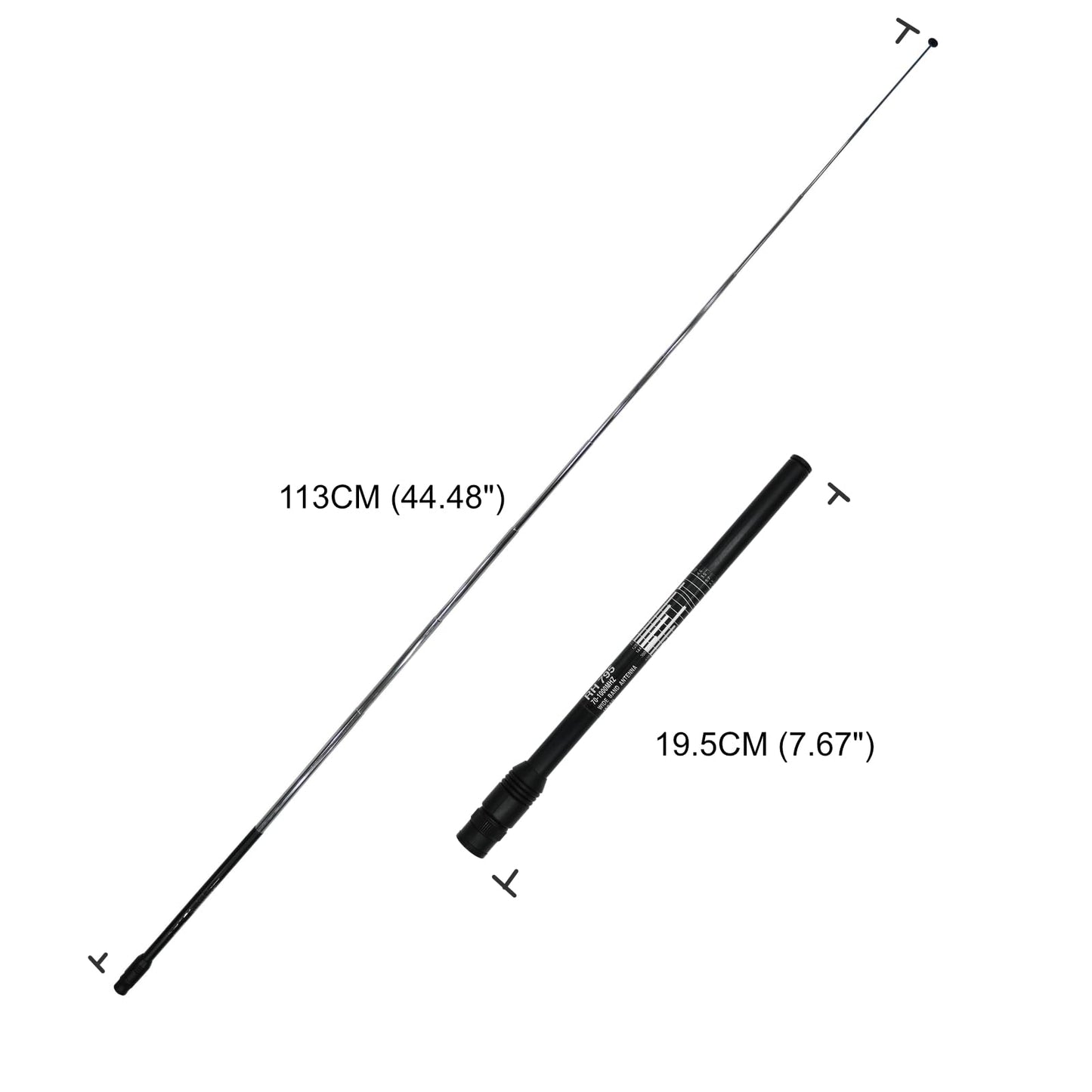 GRA?RH795 SMA-Female Telescopic Scanner Antenna | 70-1000 MHz Wideband | Adjustable 7.6"-45.2" for SDR, Handheld Radio, Receiver