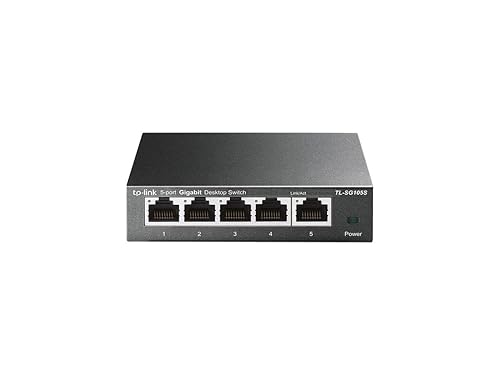 TP-Link TL-SG105S | 5 Port Gigabit Ethernet Switch | Desktop/Wall-Mount | Plug & Play | Fanless | Sturdy Metal | 3 Year Manufacturer Warranty |