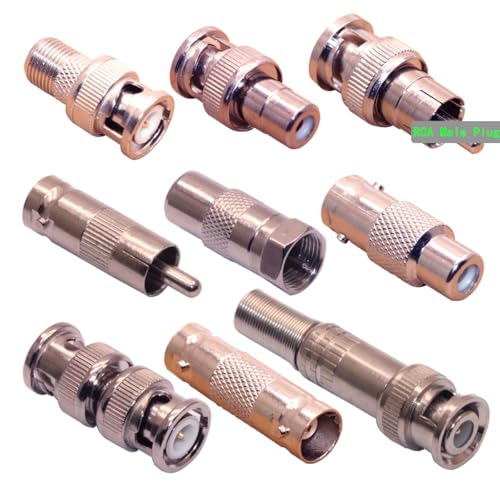 ZJKJHJY RF Coaxial Connector Kit, 9-Pack BNC Male/Female Adapters, RCA Plugs, Assorted Coax Connectors