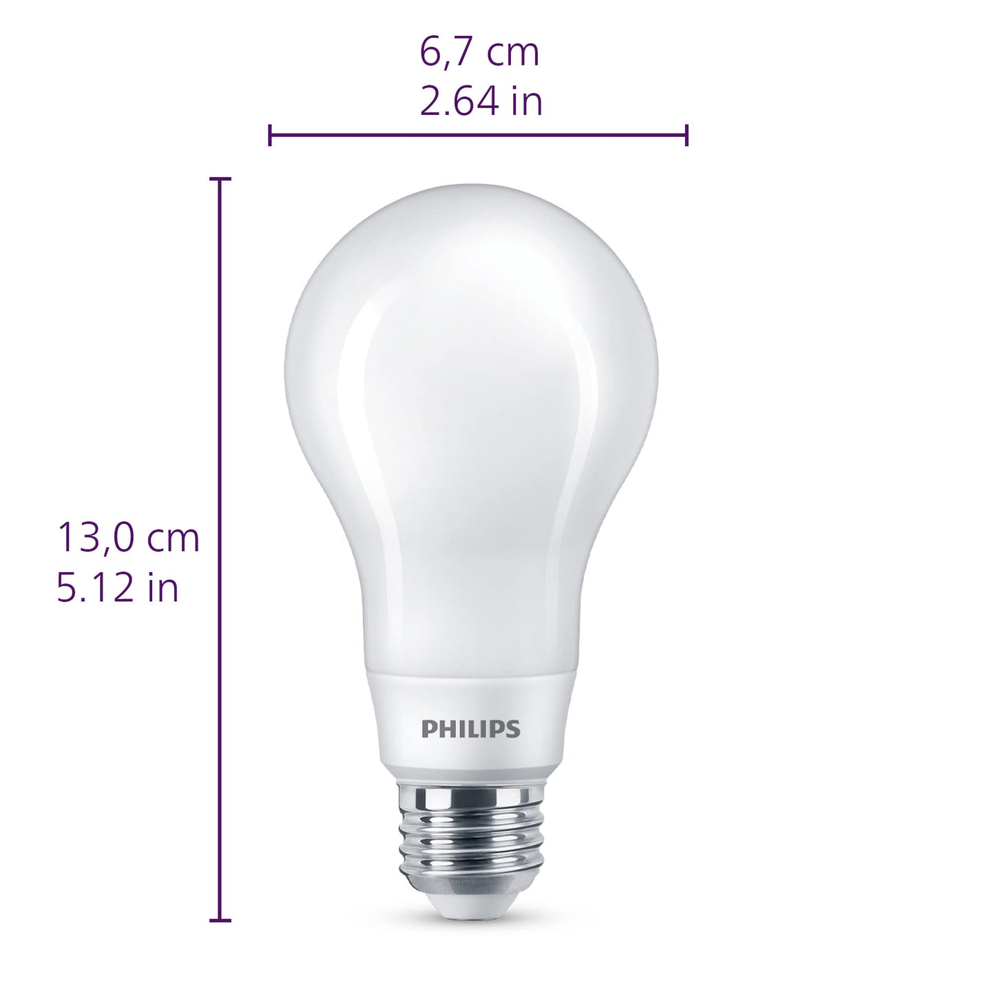 PHILIPS LED 75W A21 2-Pack WhiteDial Multi-CCT (5000K) 1100 Lumen (9W = 75W) Dimmable Clear Flicker-Free Light Bulbs