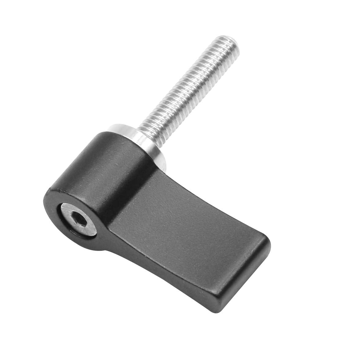 NovelGoal CNC Adjustable Hand Screw M4 M5 M6*12mm 17mm 20mm Tight Lock Screws for DSLR Camera 15mm Rail Rod Follow Focus Accessories (M4x20mm,Black)