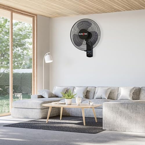 EUROSTAR FWF16B 16" Wall Fan with Remote, Black