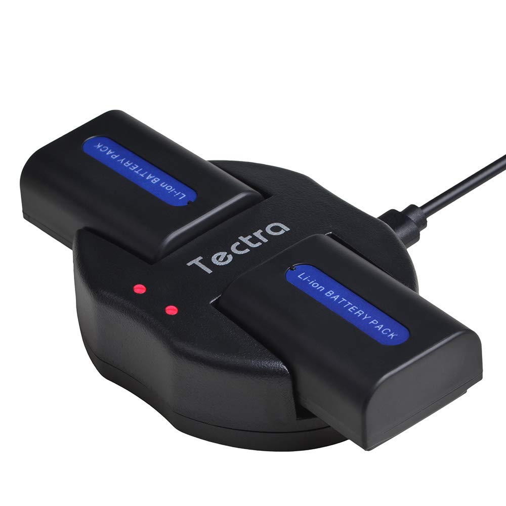 Tectra 2-Pack NP-FH50 Battery and Dual Charger for Sony NP-FH30 NP-FH40 NP-FH50 Battery, Sony Alpha DSLR-A230 DSLR-A290 DSLR-A330 DSLR A380 DSLR A390